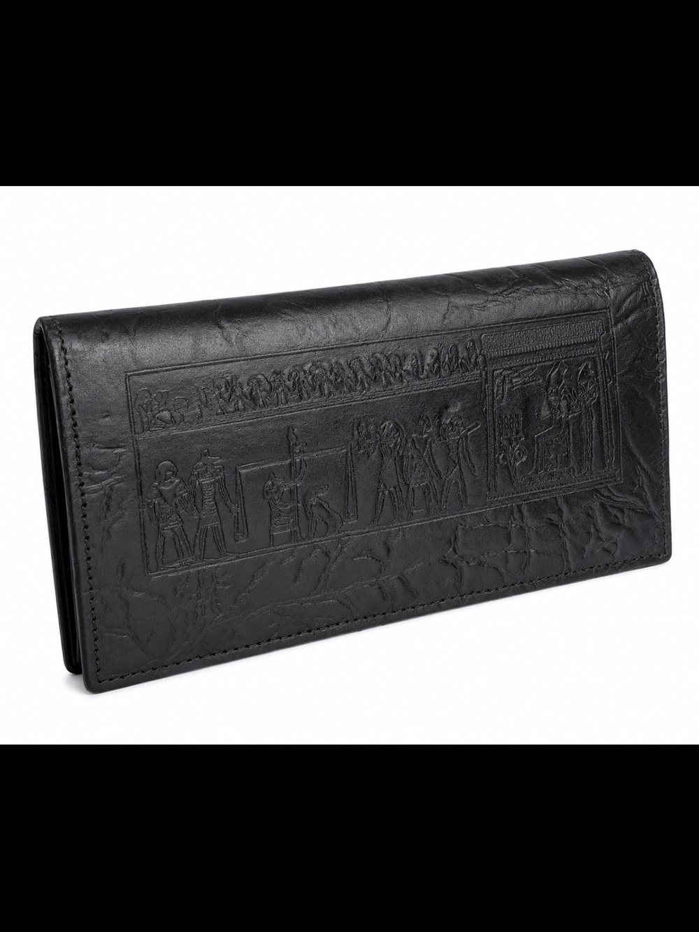 Embossed Egyptian holographic leather women wallet